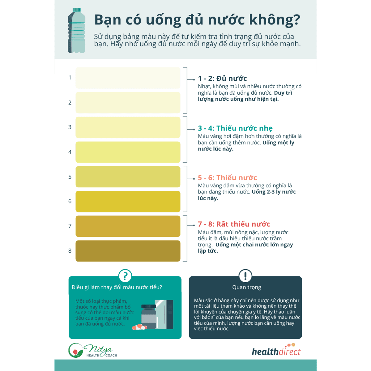 URINE CHART (BẢNG MÀU NƯỚC TIỂU)