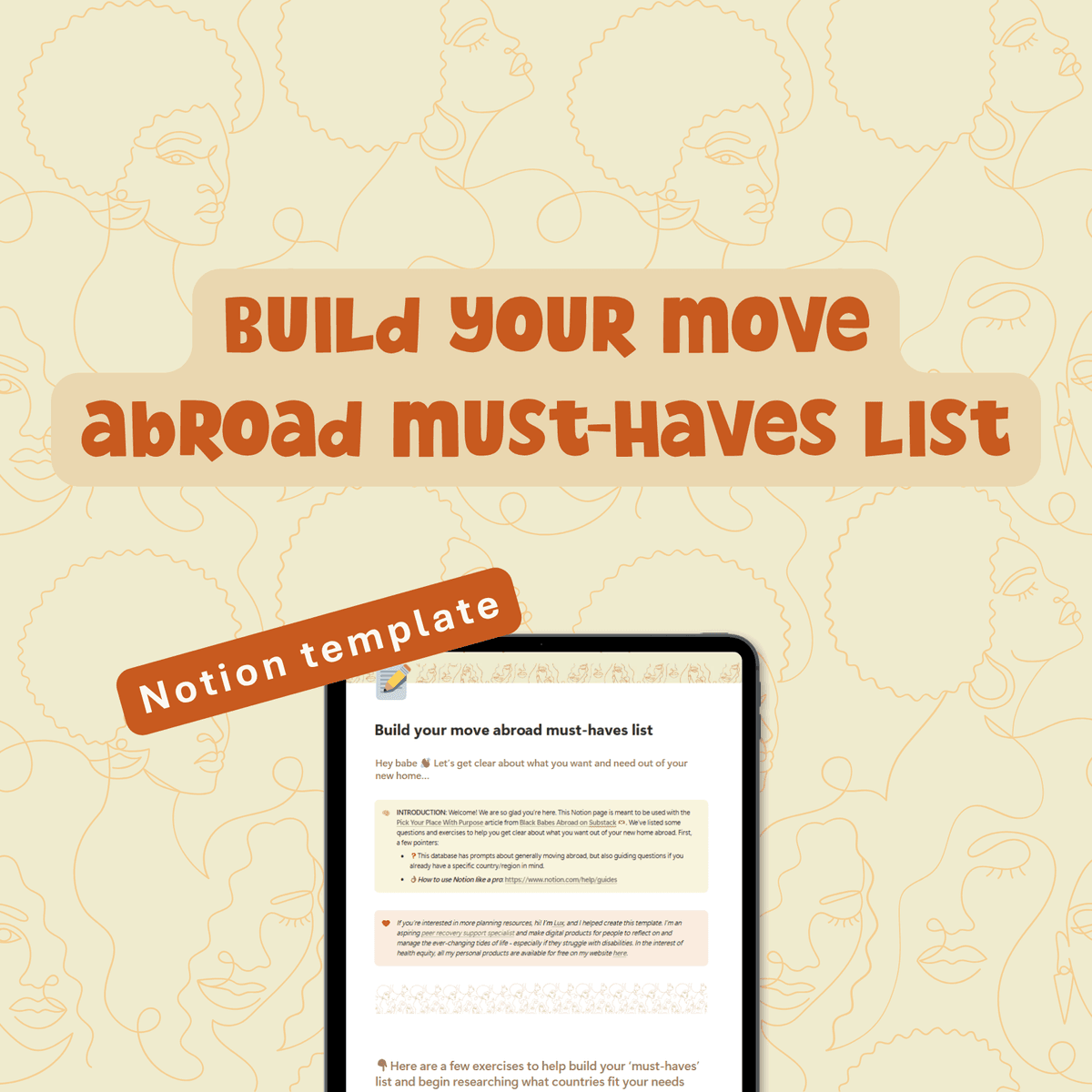 📋Notion template | Build your move abroad must-haves list