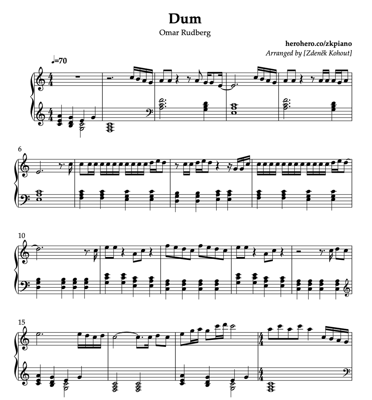 Dum - Omar Rudberg - piano noty