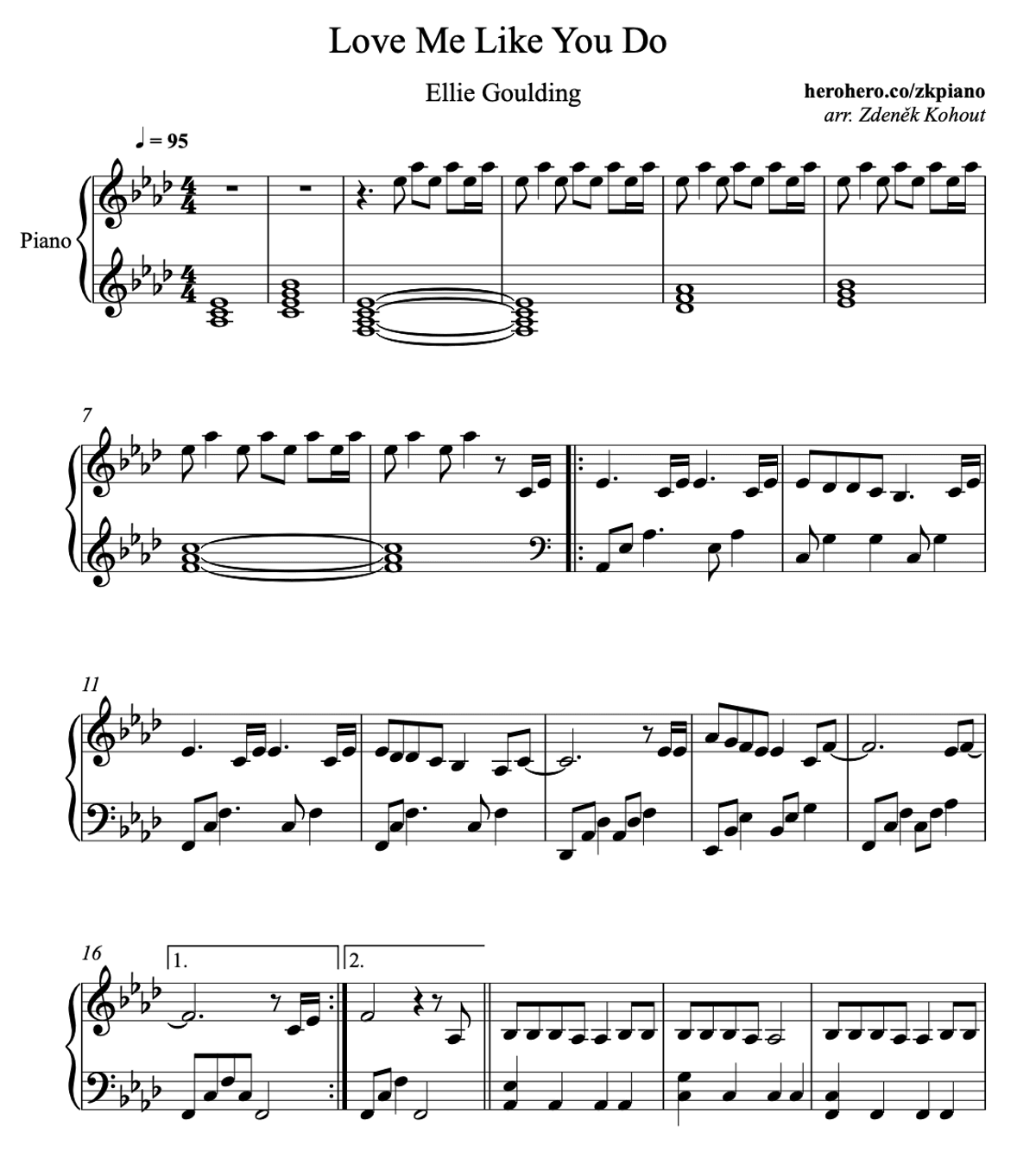 Love Me Like You Do - Ellie Goulding - piano noty