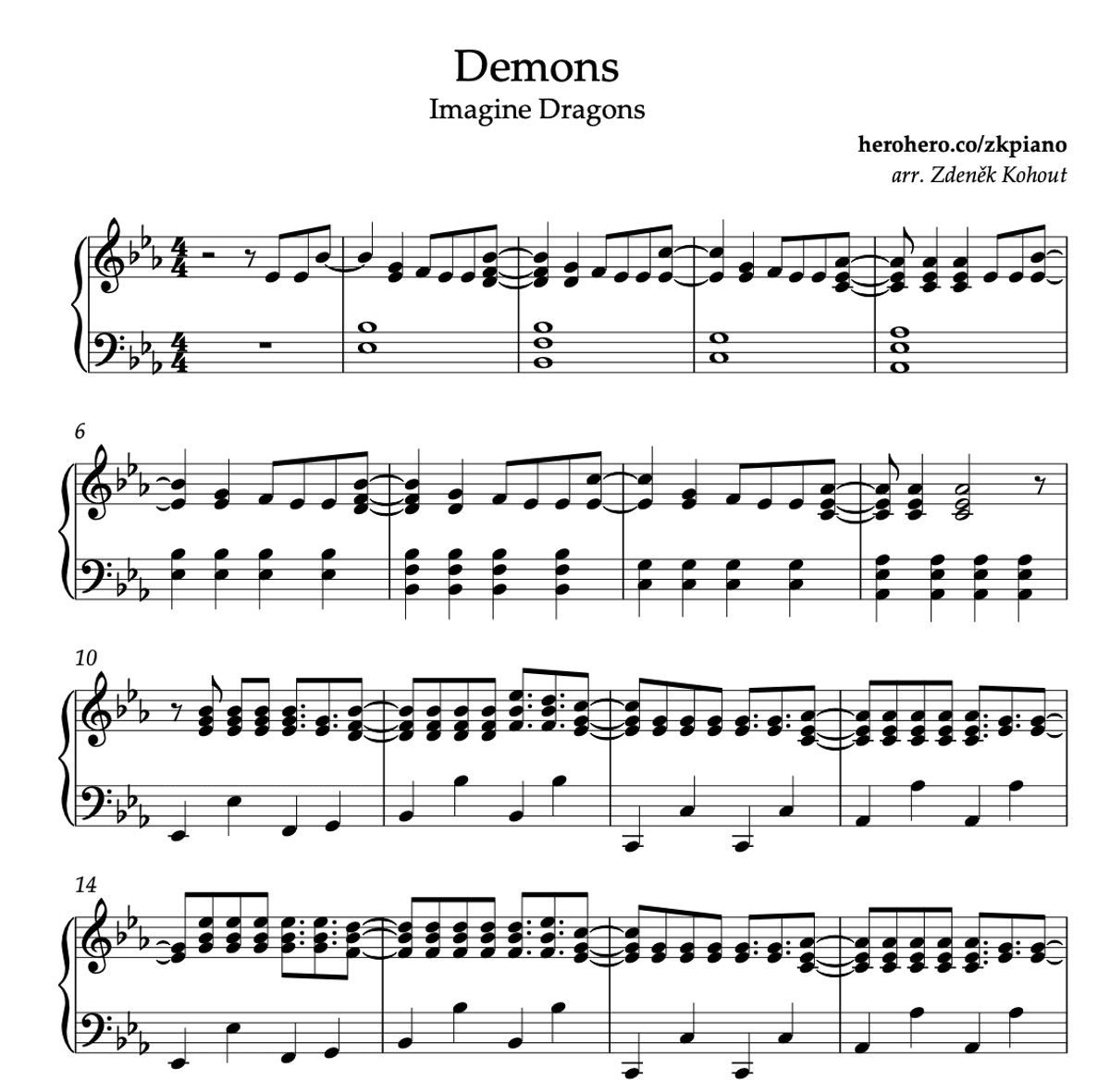 Daemons - Imagine Dragons - piano noty