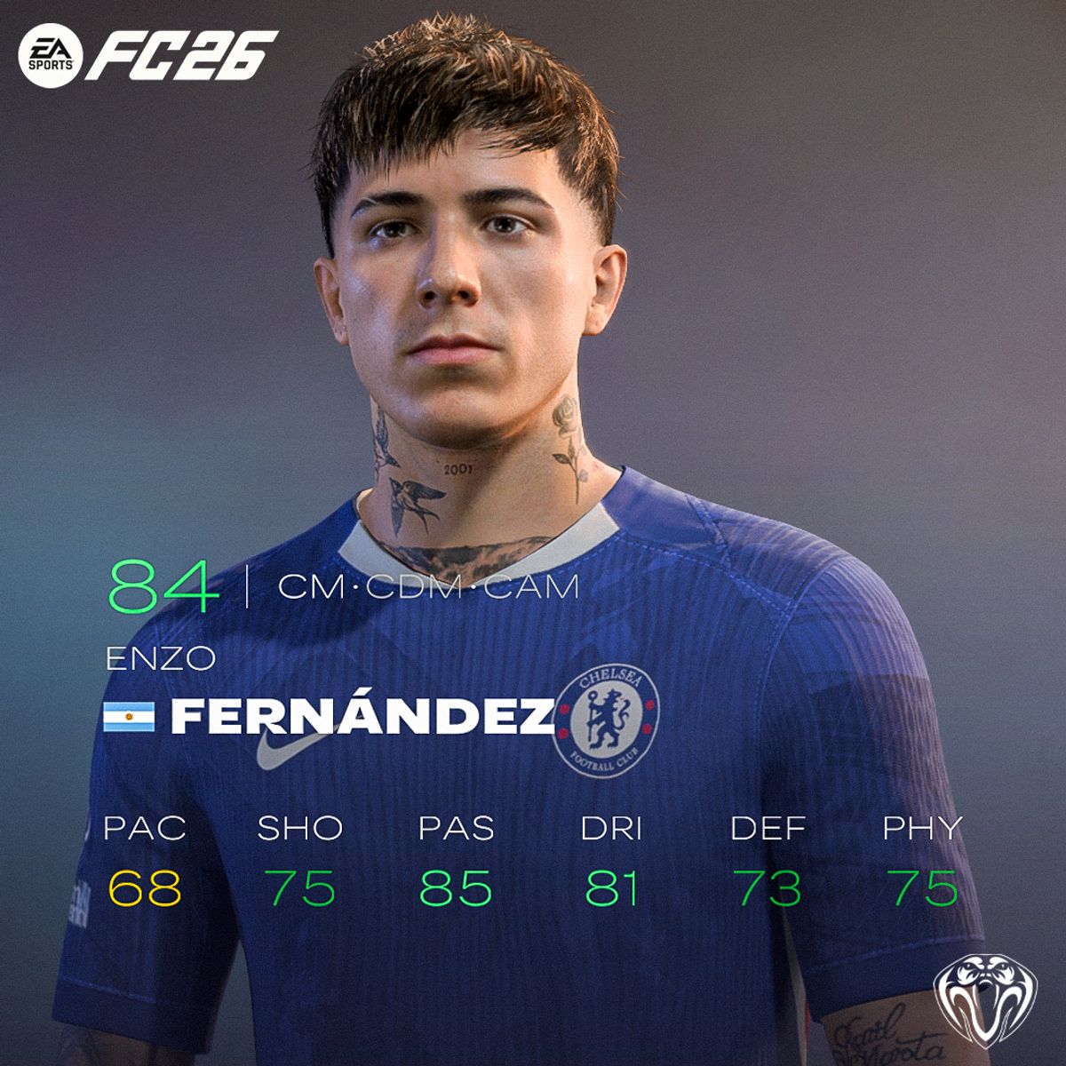 Enzo Fernández v3 Face For FC26