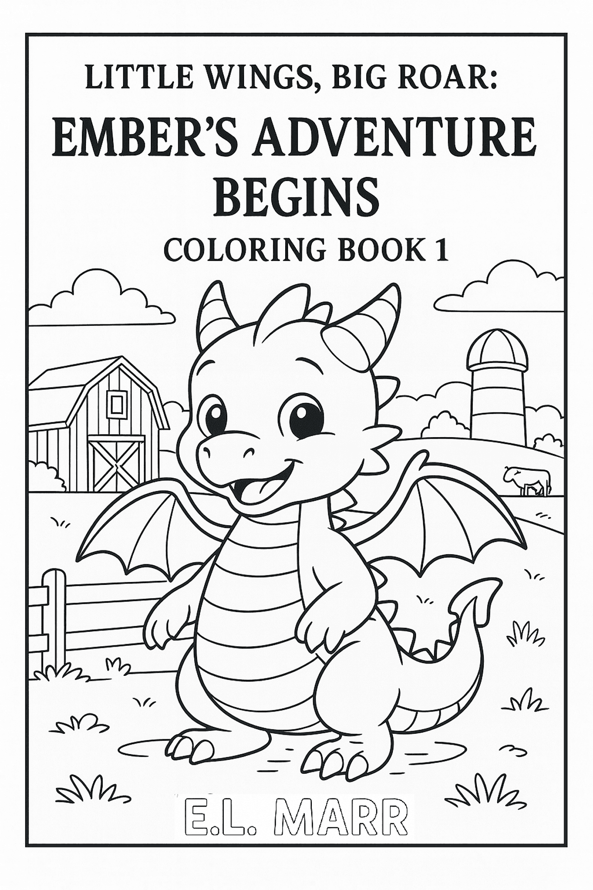 Free Coloring Cover – Little Wings, Big Roar 🐉✨”