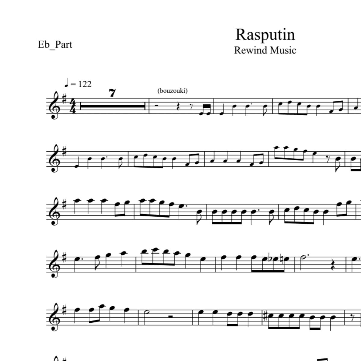 BT0429 Rasputin Lower Key Backing Track and Sheet Music