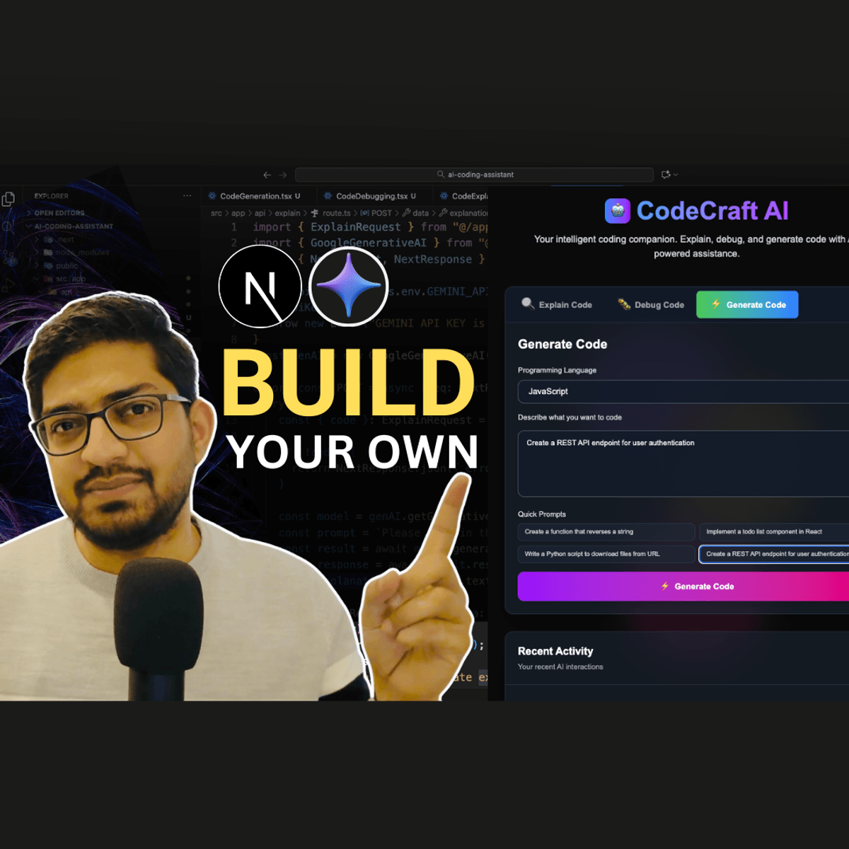 Build Your AI Coding Assistant Next js, TypeScript, Gemini AI Tutorial