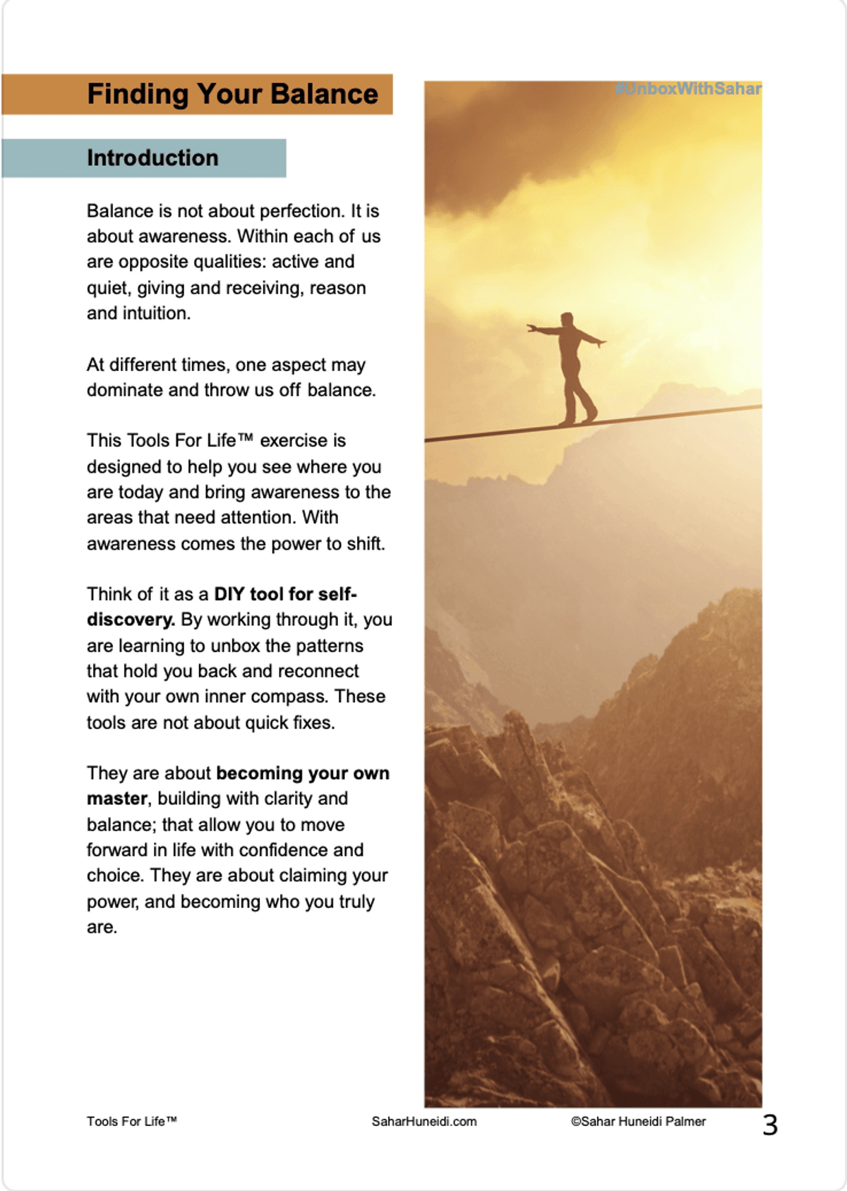 Finding Your Balance (9-page PDF)