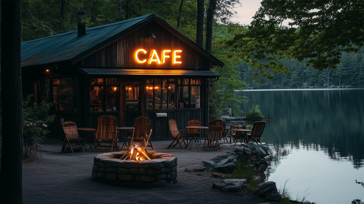 Cozy Cafe by the Lake - 5 Images ready for Animations