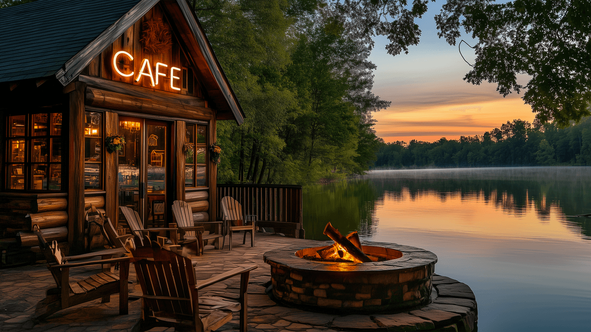 Cozy Cafe by the Lake - 5 Images ready for Animations