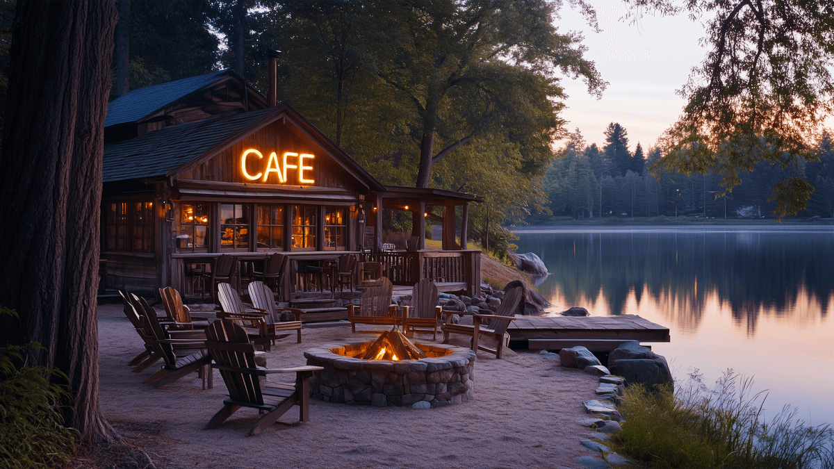 Cozy Cafe by the Lake - 5 Images ready for Animations