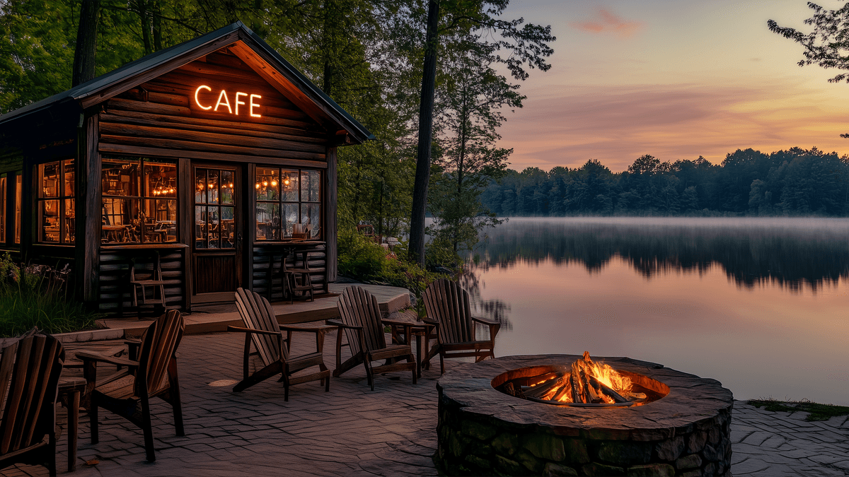 Cozy Cafe by the Lake - 5 Images ready for Animations
