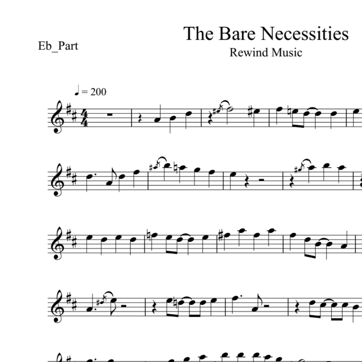 BT0431 The Bare Necessities Lower key Backing Track and Sheet Music