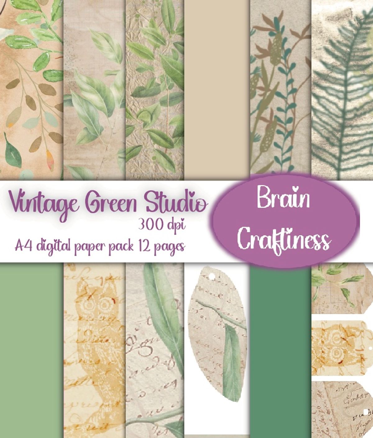 Vintage Green Studio A4 Printables