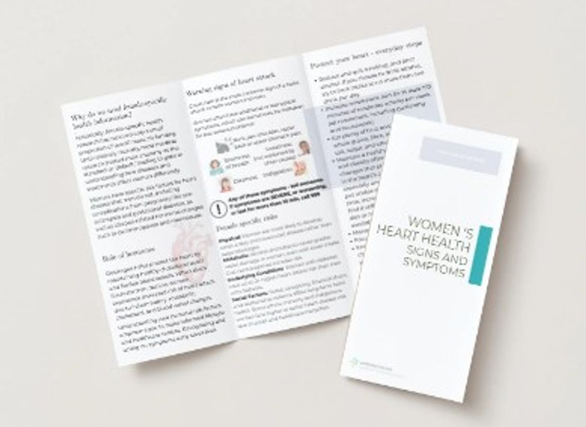 Women's Heart Health: Health Promotion Leaflet (British Eng, UK links, fully editable, A4 trifold)