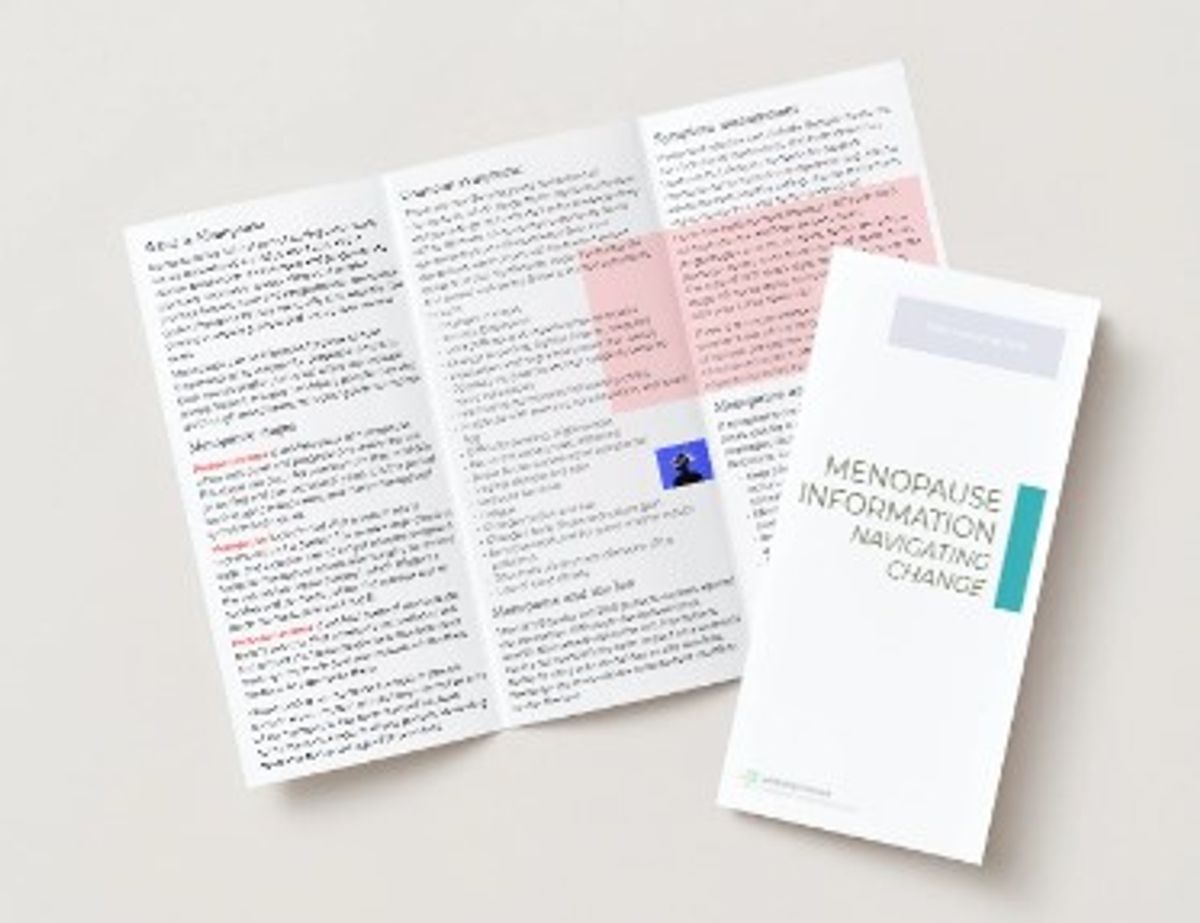 Menopause Health Promotion Leaflet US Content: Fully Customizable Print to A4 Trifold