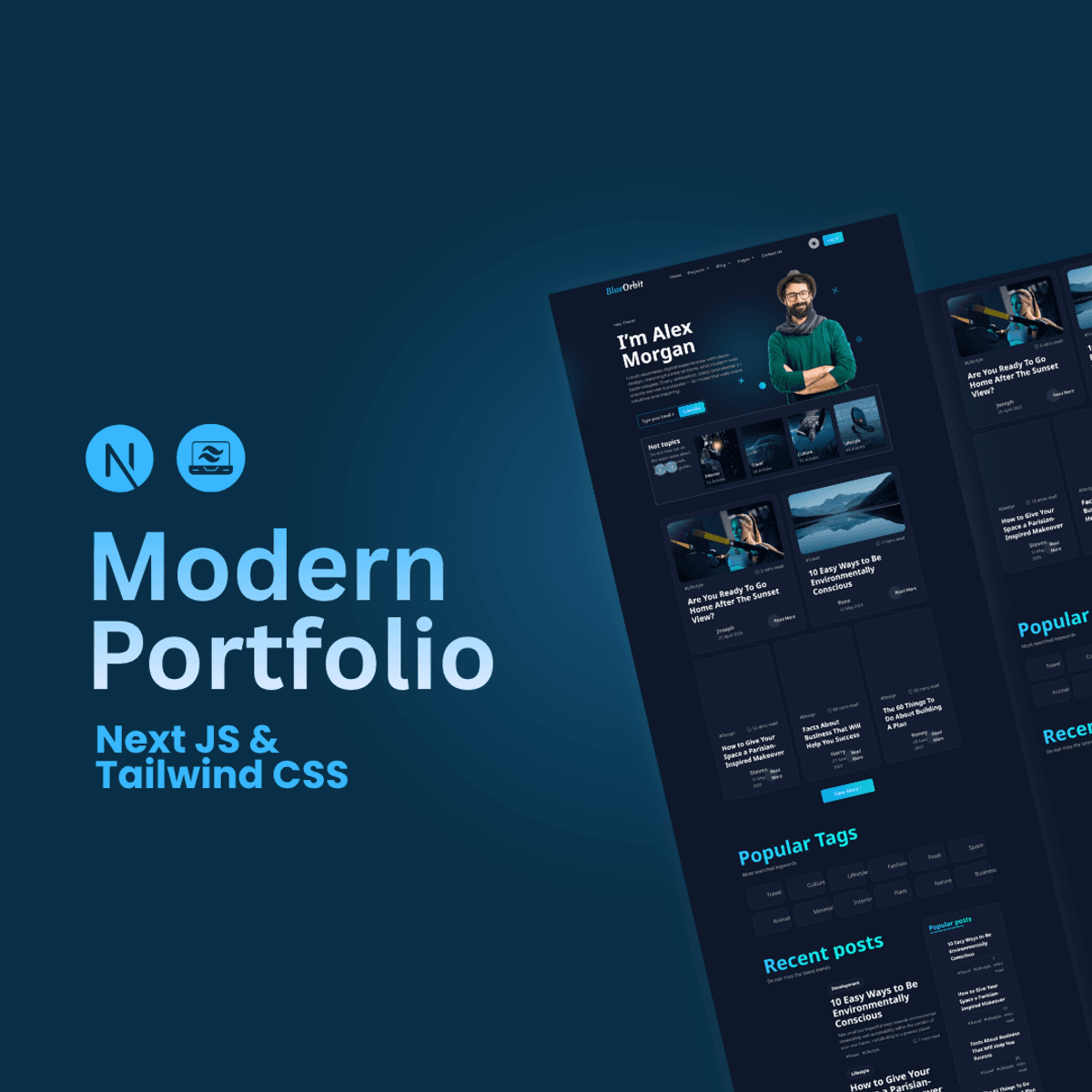 Portfolio Website Using Next Js Responsive Portfolio Website with Light & Dark Mode | Built in Next JS ...