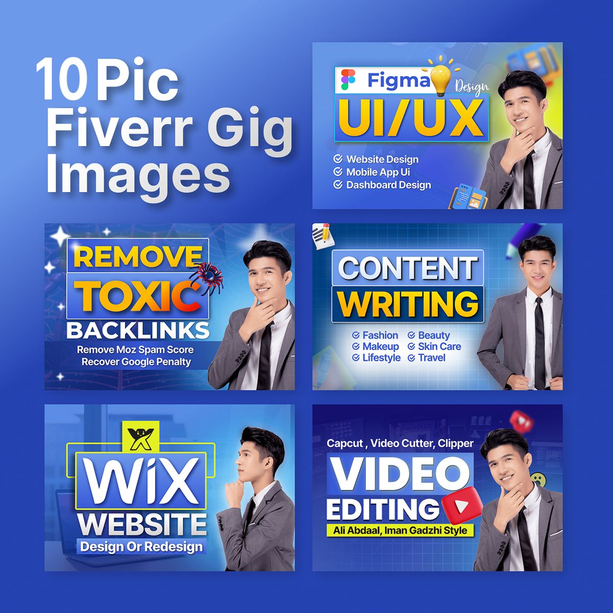 10 Pics Fiverr gig image design Figma Editable Template
