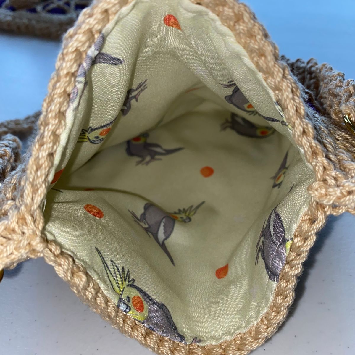 Handmade Bag - Multicolor and Tan Stained Glass Design with Detachable Strap