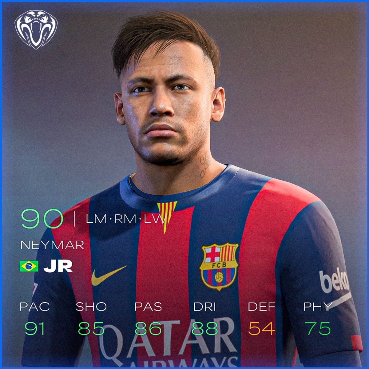 Neymar JR 14/15 Face + FCB 14/15 Kits For FC26