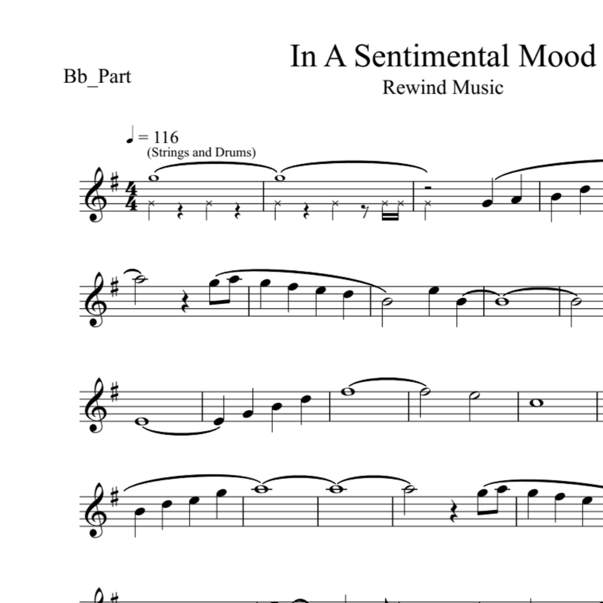 BT0084 In A Sentimental Mood Backing Track and Sheet Music