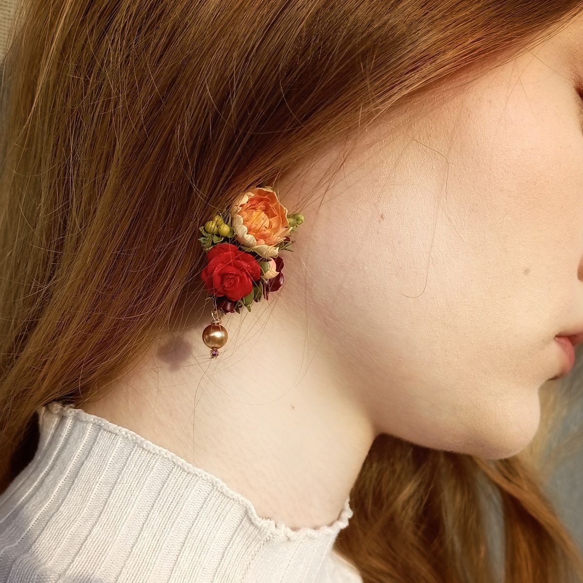 Floral Earrings – Hand-Sculpted Garden Bouquet