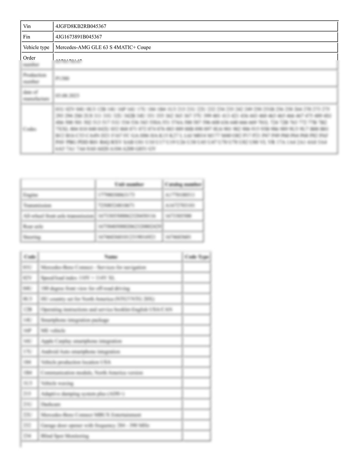 Build Sheet VIN 4JGFD8KB2RB045367