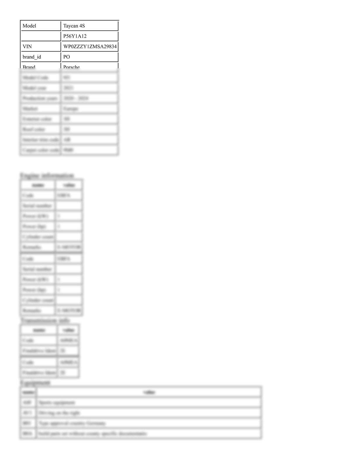 Build Sheet VIN WP0ZZZY1ZMSA29834