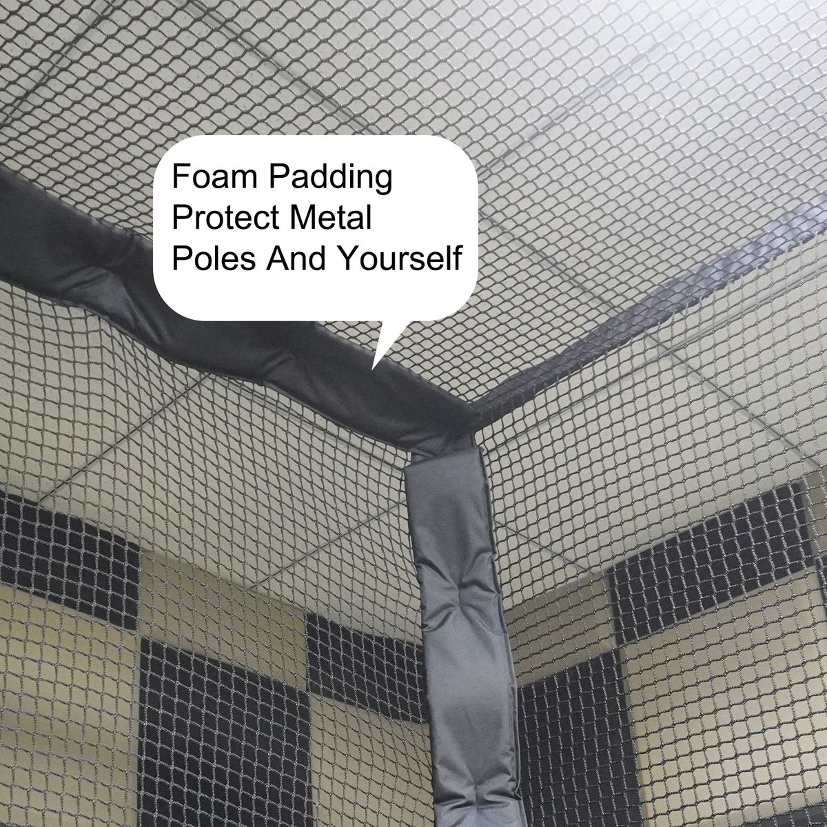 Golf Cage – 9’10” x 9’10” x 9’10” Golf Practice Enclosure with Frame, Protective Netting & Foam Padding – Mesh Options – Easy Setup for Indoor/Outdoor Use