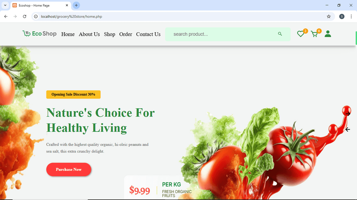 Complete Grocery Shop Website Source Code - Buymeacoffee