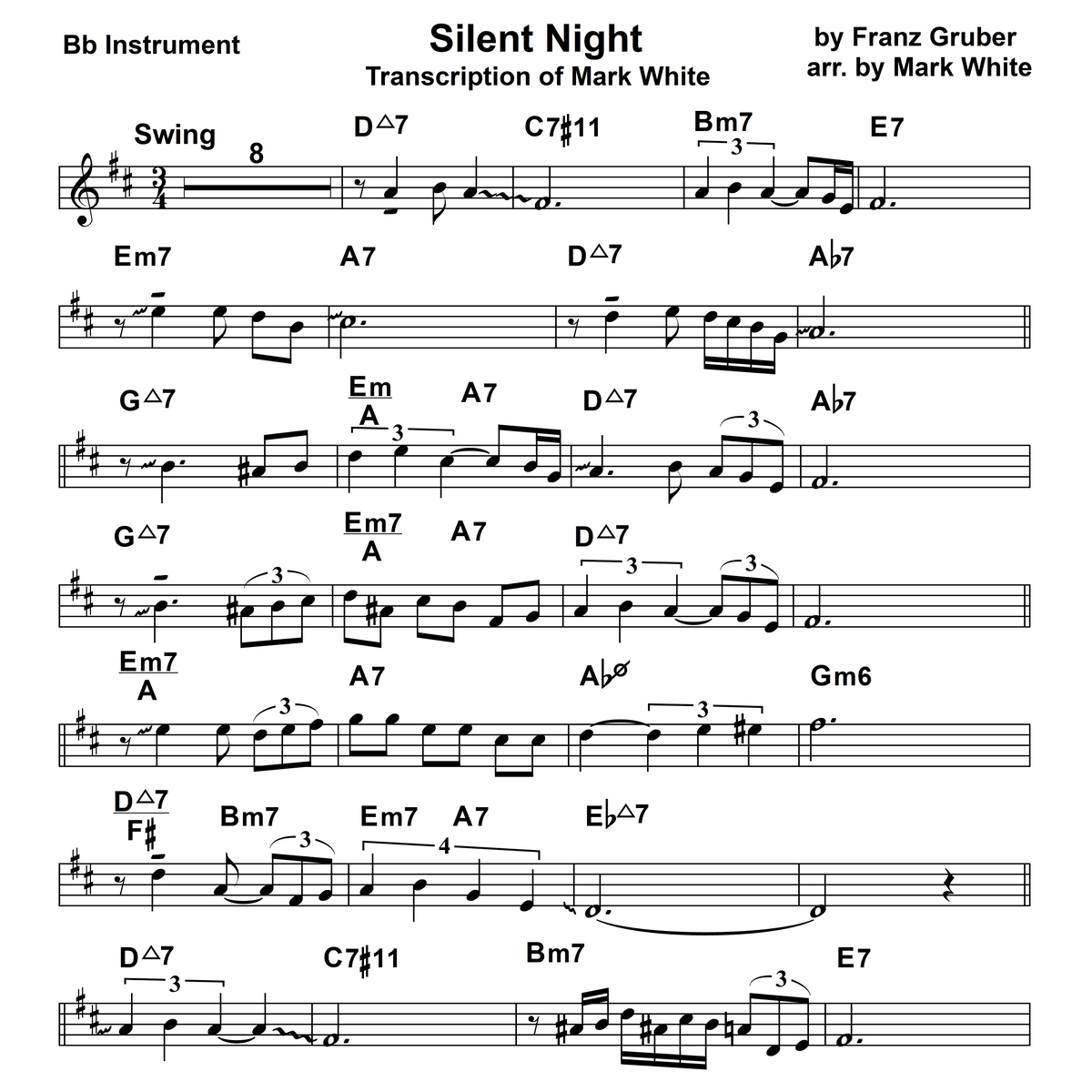 SILENT NIGHT - Backing Track mp3 & Lead Sheets