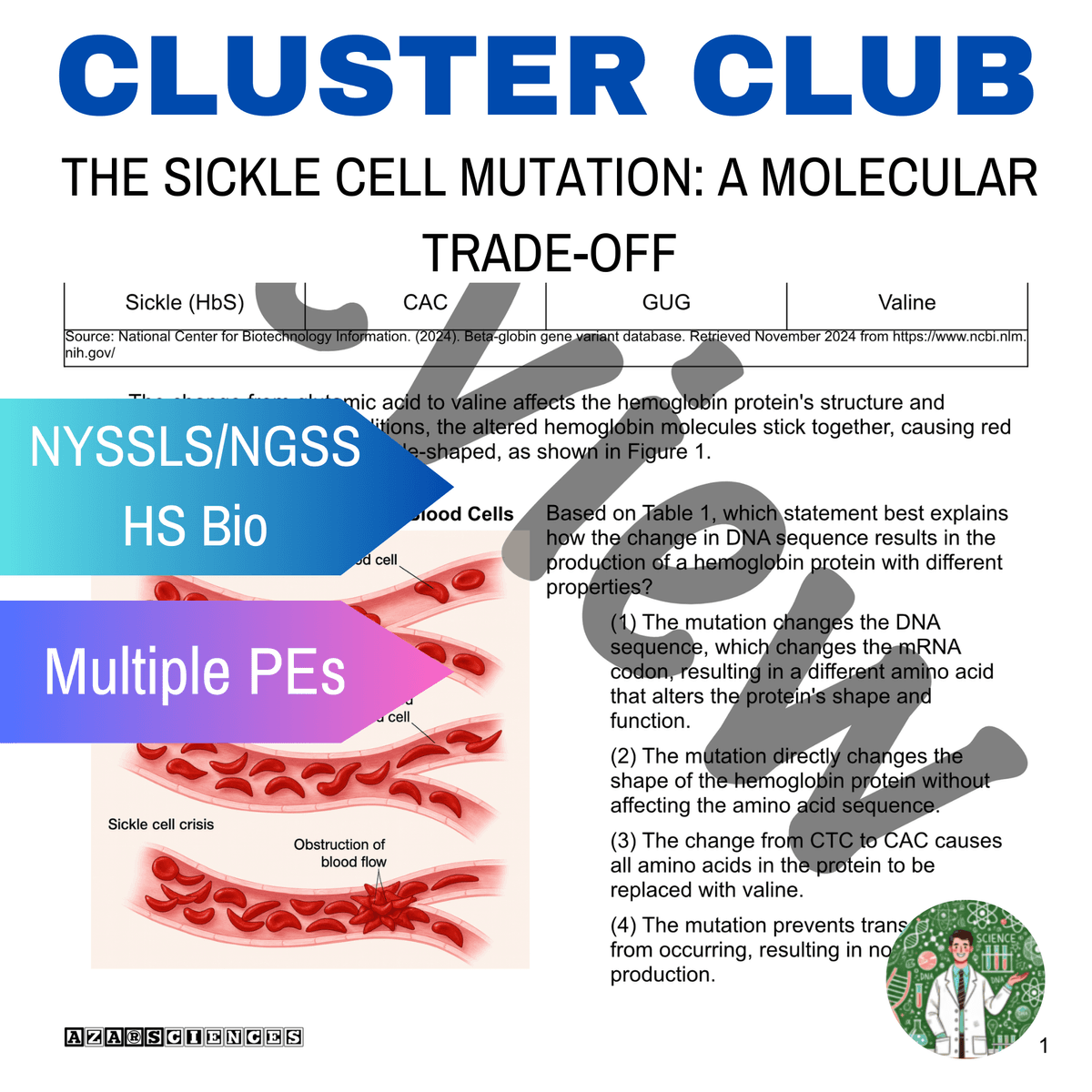 The Sickle Cell Mutation: A Molecular Trade-Off | HS-LS1-3