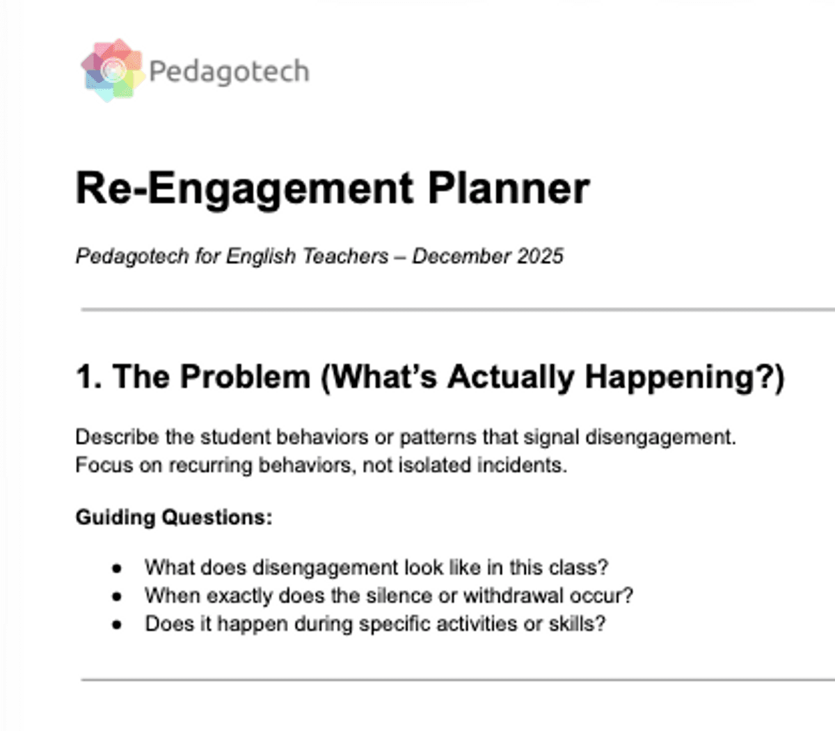 The Re-Engagement Planner