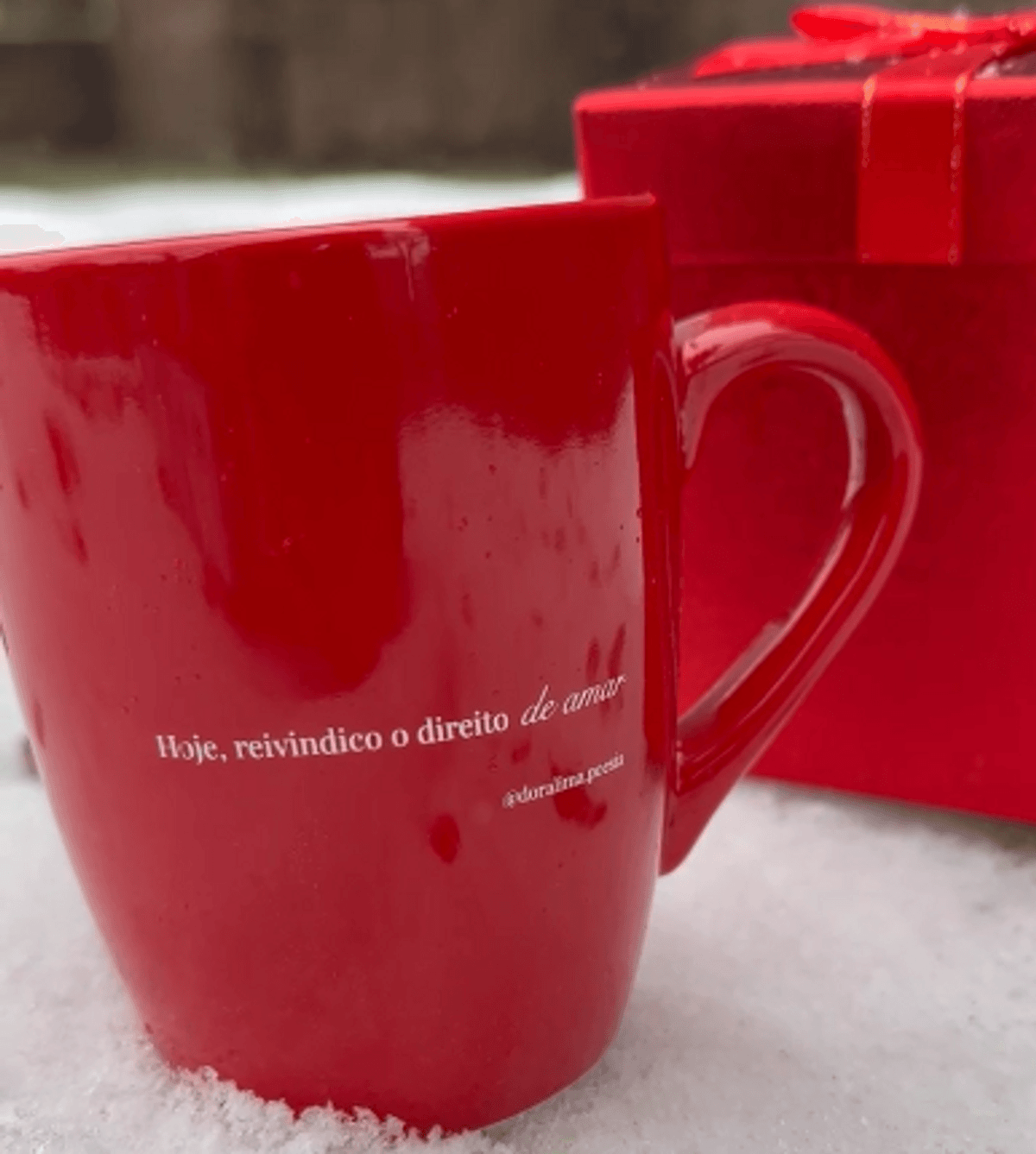 Mug / Caneca “Hoje reivindico o direito de amar” — Dora Lima.Poesia