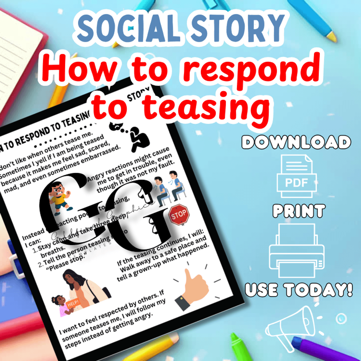 How to respond to teasing - Scout's Social Stories