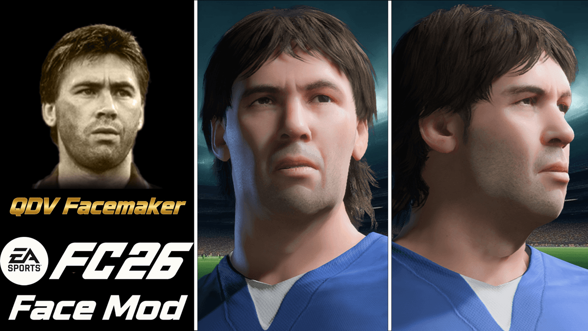 [CLASSIC] Carlo Ancelotti (Young) Face Mod - [FC 26/25/24][FIFA 23]