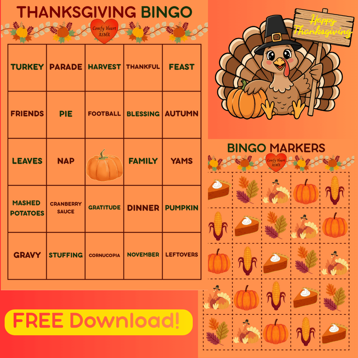 THANKSGIVING BINGO!🦃🍁🧡 (FREE Download)