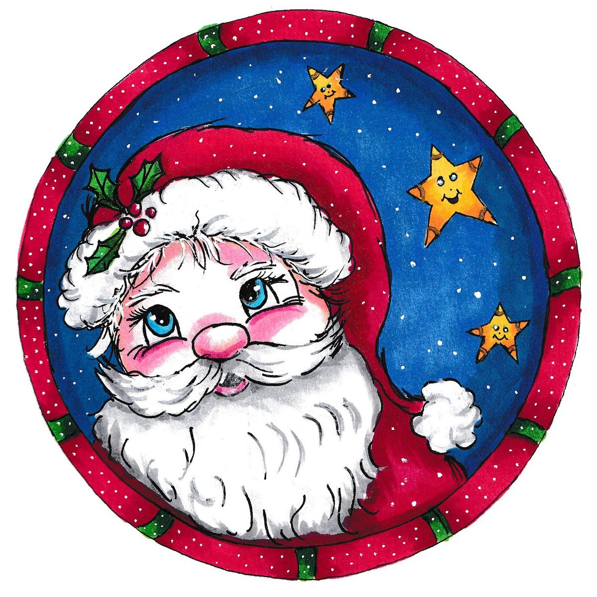 Printable Santa Drawing by Anaswhims