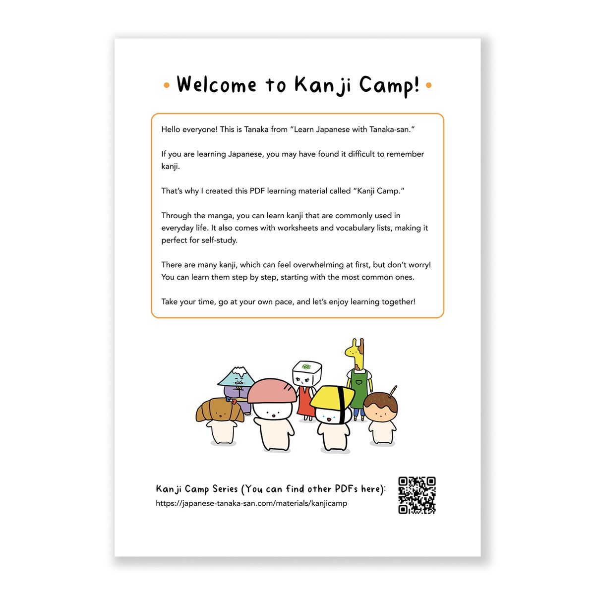 Kanji Camp 1 | Day 1 – 7 (PDF material)