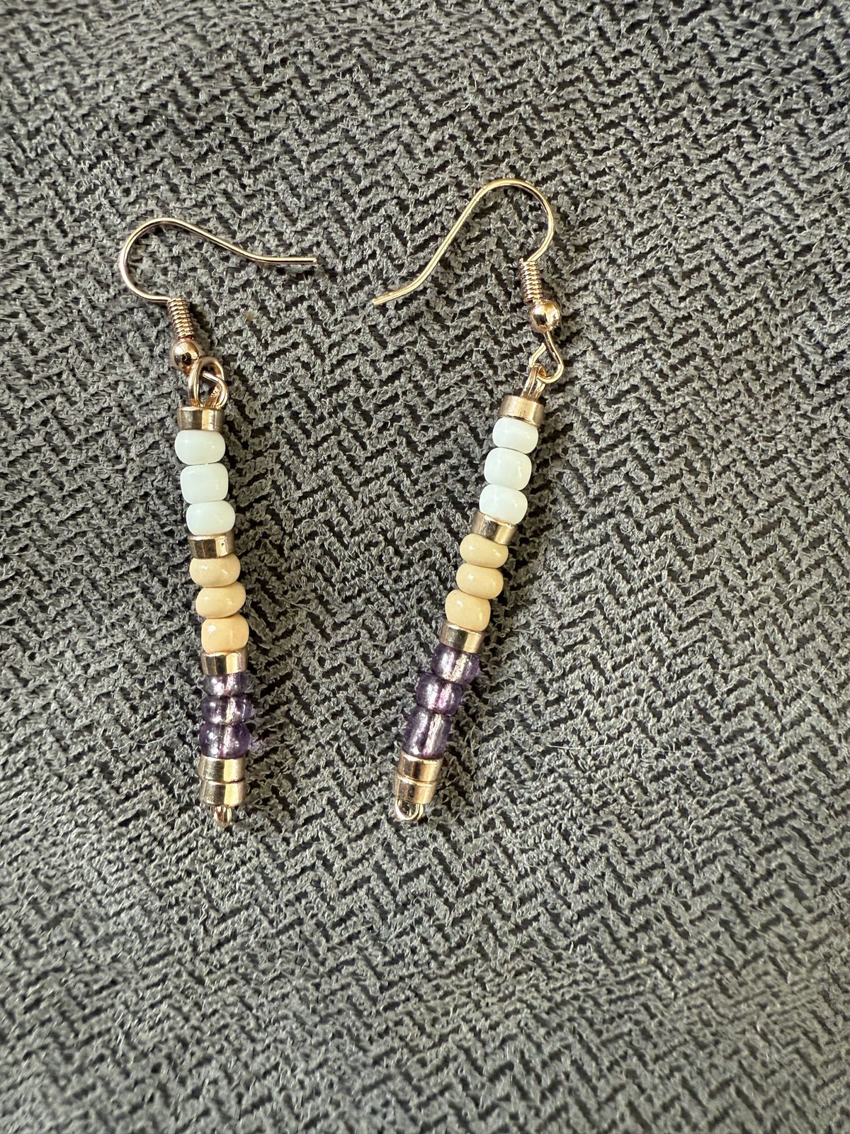 Earrings rose gold purple/nude/white