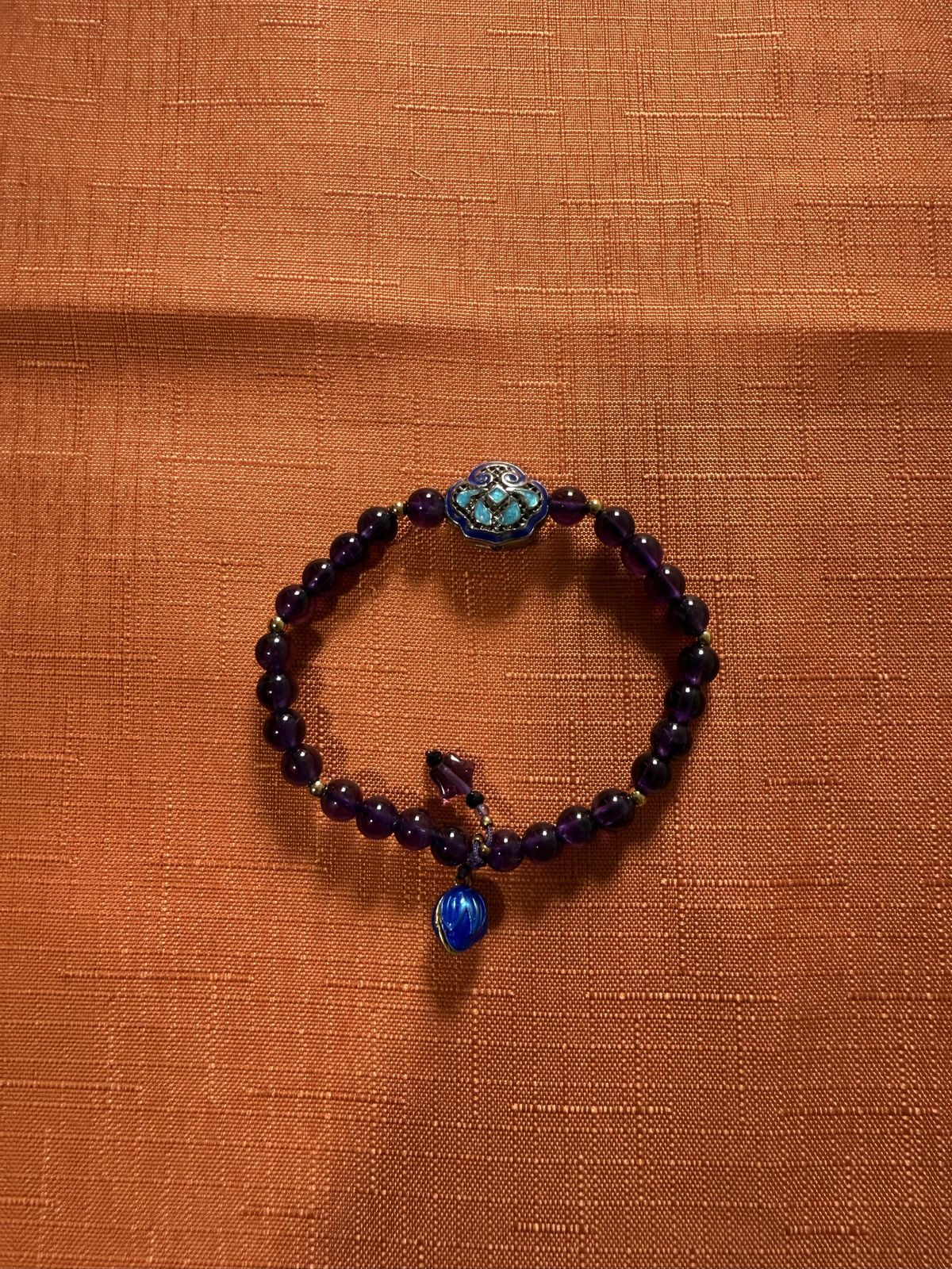 Amethyst beaded bracelet