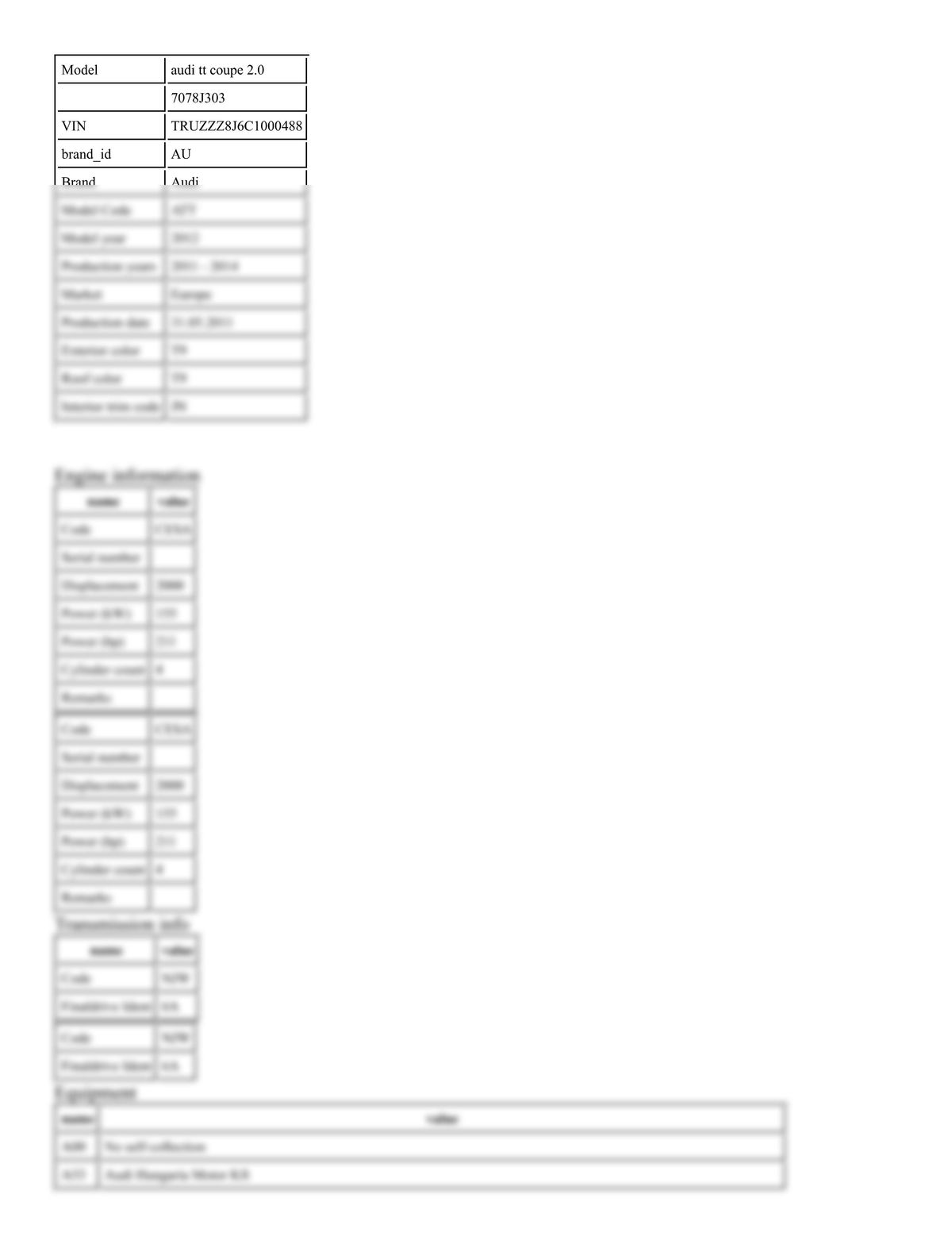 Build Sheet VIN TRUZZZ8J6C1000488