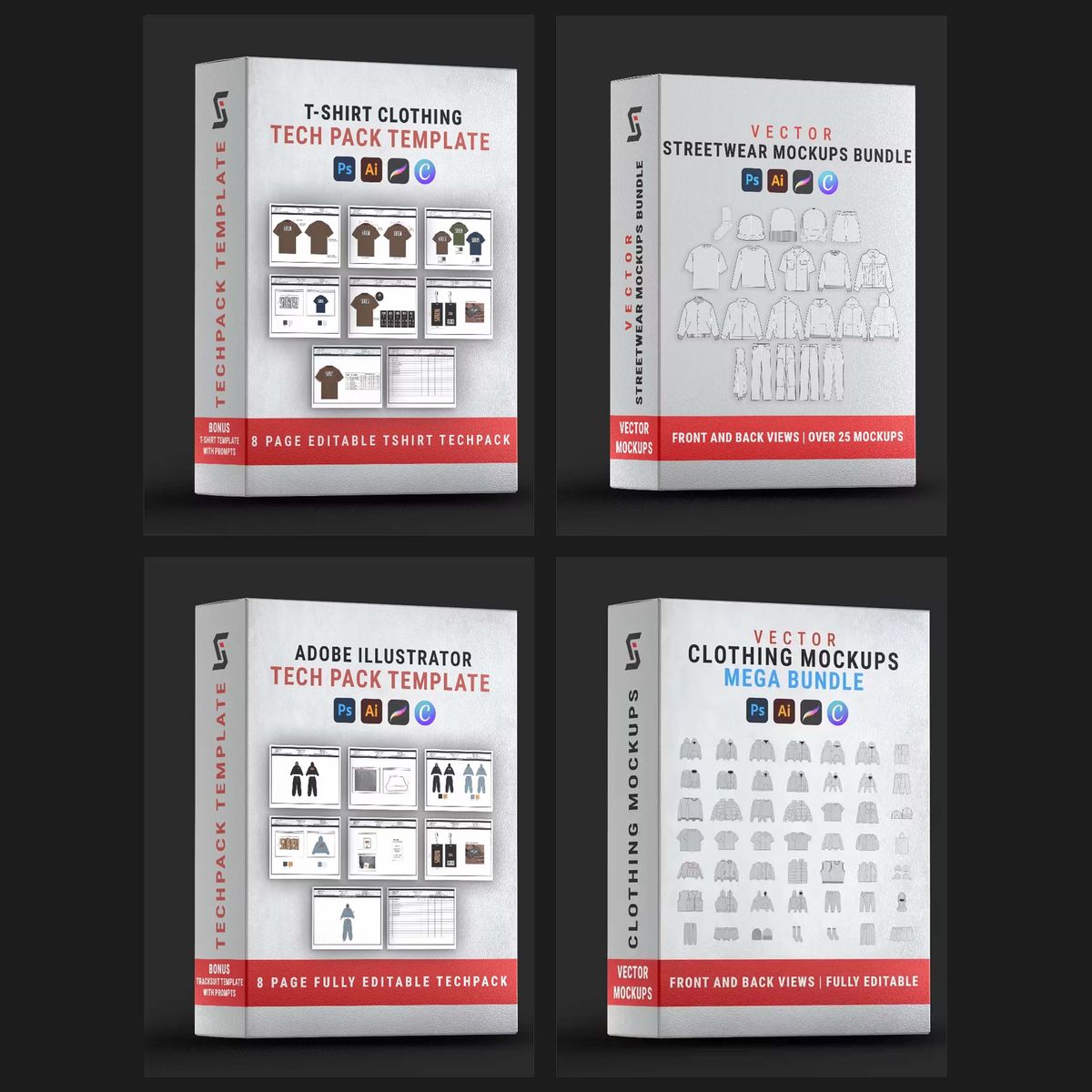 DESIGNER BUNDLE – Essential Mockups & Techpack Toolkit for Apparel Creators