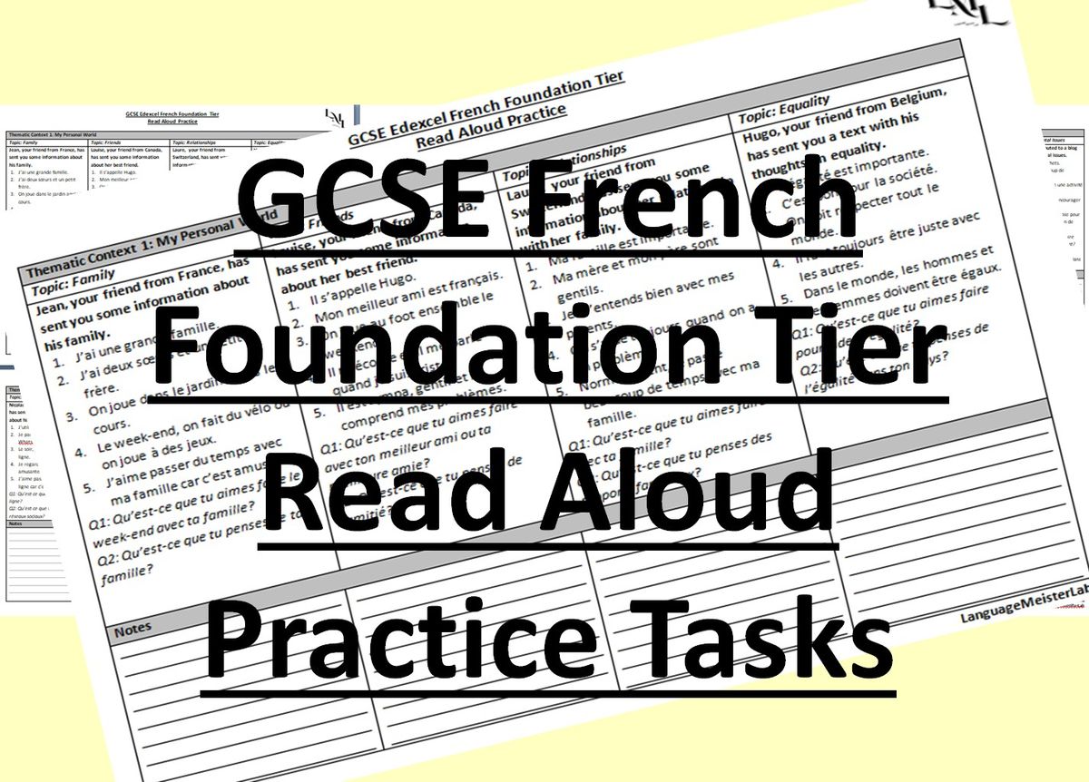 Bundle: GCSE French Foundation Tier Speaking Exam Preparation (2024 Spec)