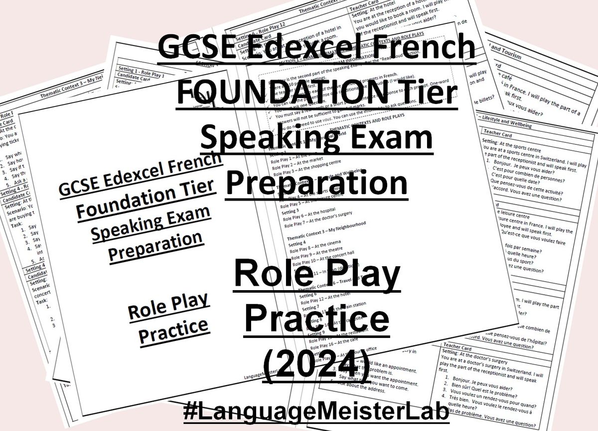 Bundle: GCSE French Foundation Tier Speaking Exam Preparation (2024 Spec)