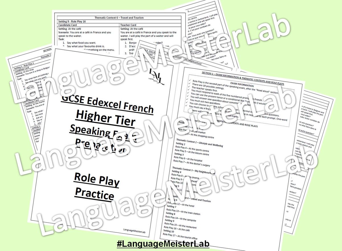 Bundle: GCSE French Higher Tier Speaking Exam Preparation (2024 Spec)