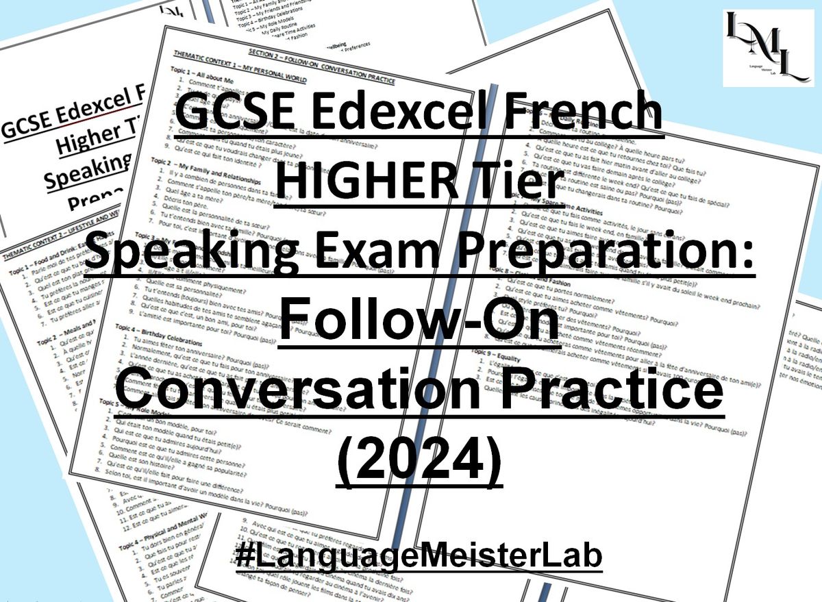 Bundle: GCSE French Higher Tier Speaking Exam Preparation (2024 Spec)