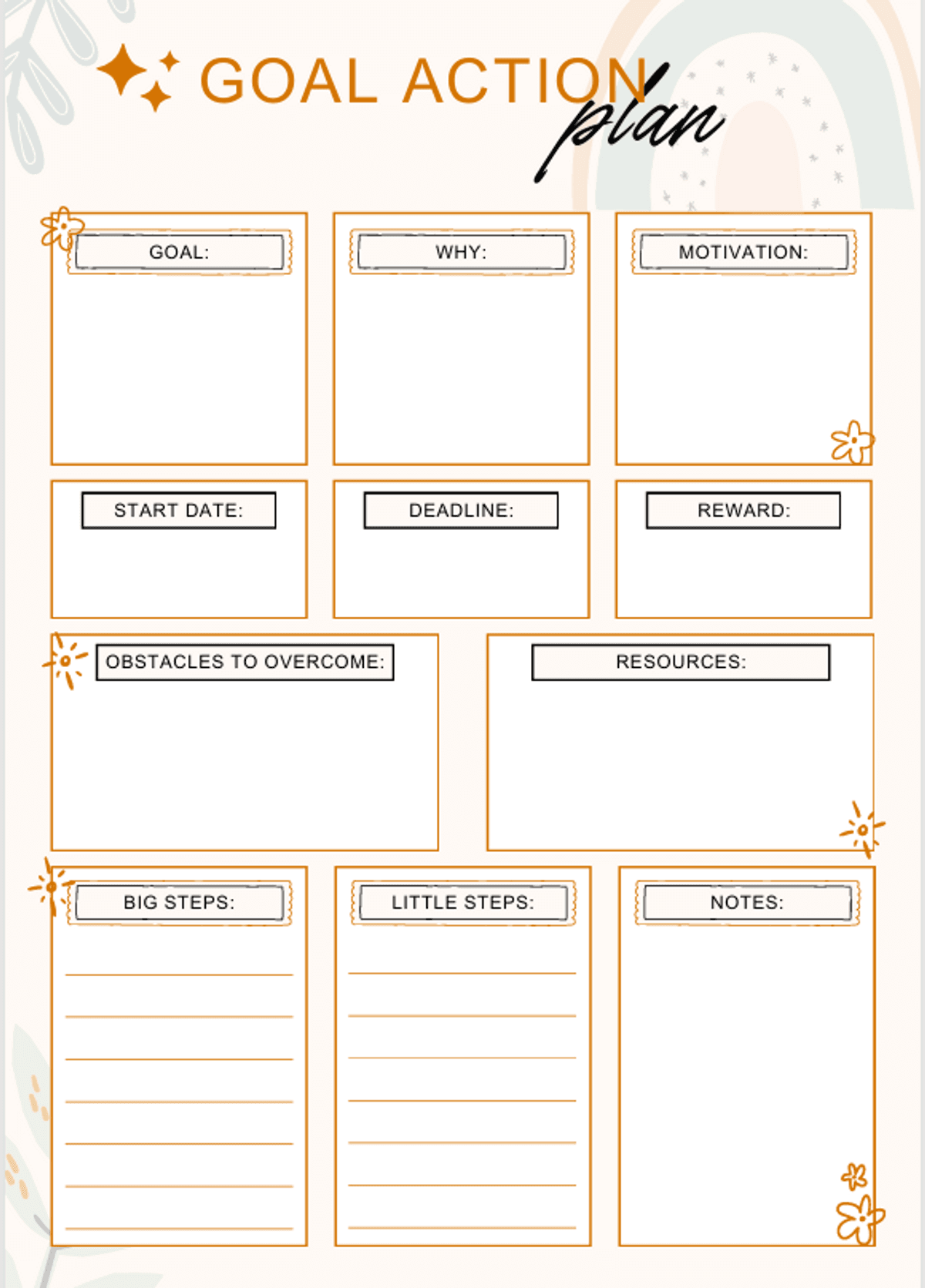 The Glow-Up Goals & Action Plan Worksheet