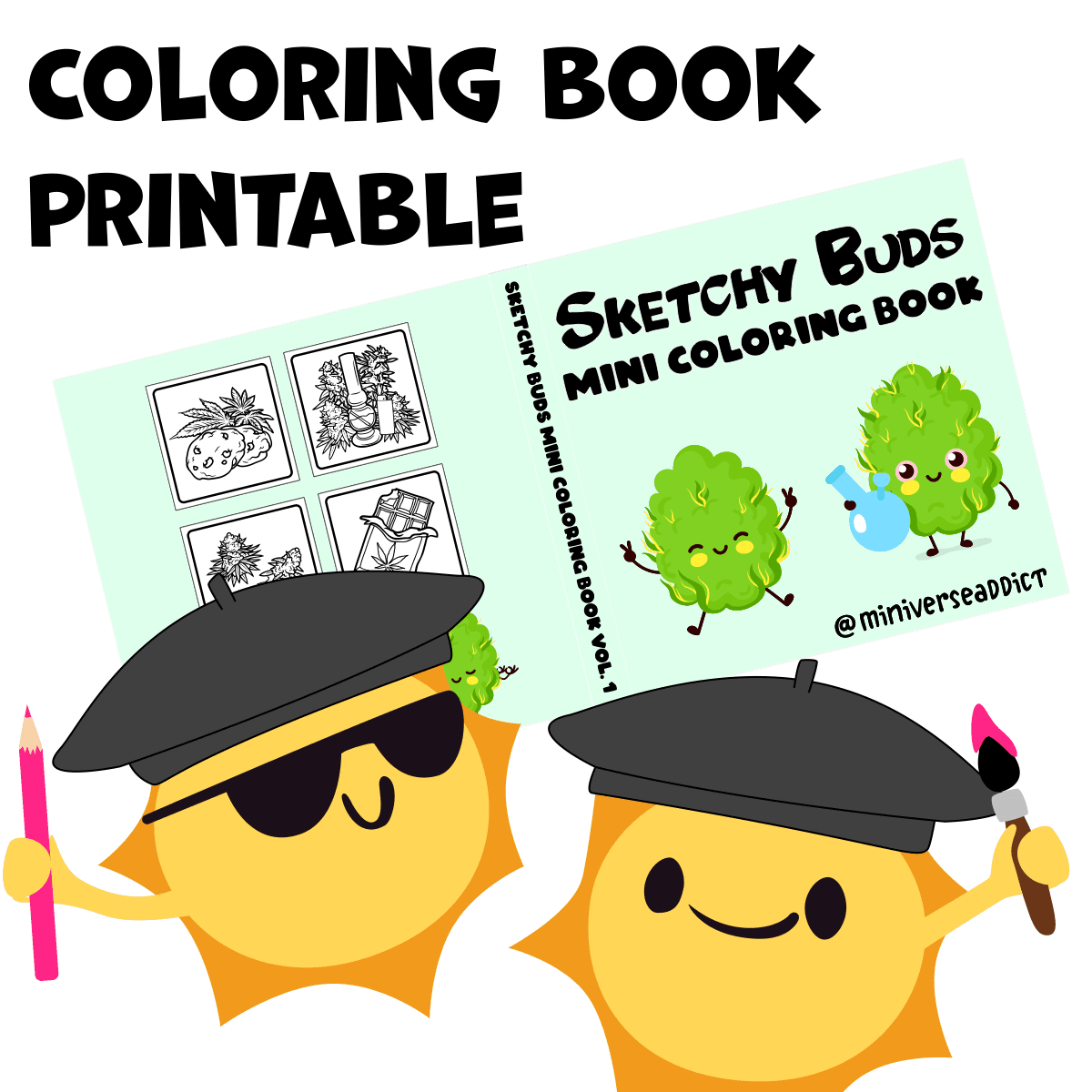 Sketchy Buds Mini Coloring Book
