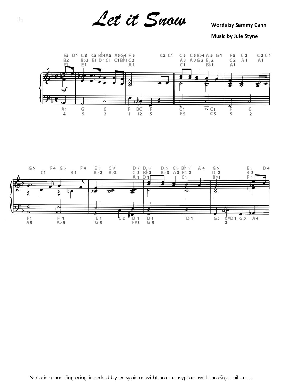 Let it snow!  Piano Tutorial