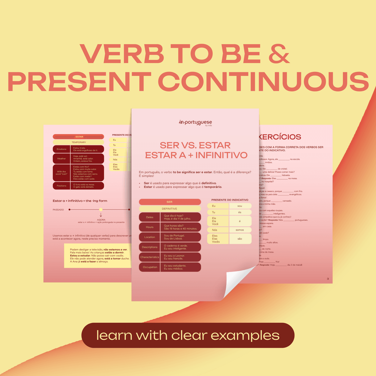 Verb To Be/ Present continuous (Ser vs. Estar/ Estar a + infinitivo)