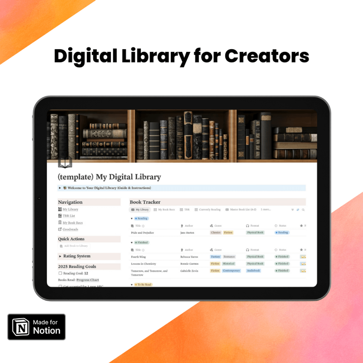Digital Library & Book Tracker for Book Creators